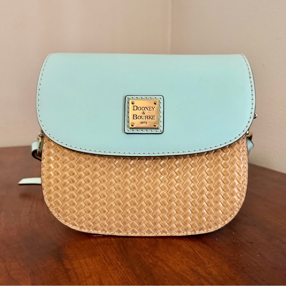 Dooney & Bourke Beacon Woven Crossbody Bag in pale blue